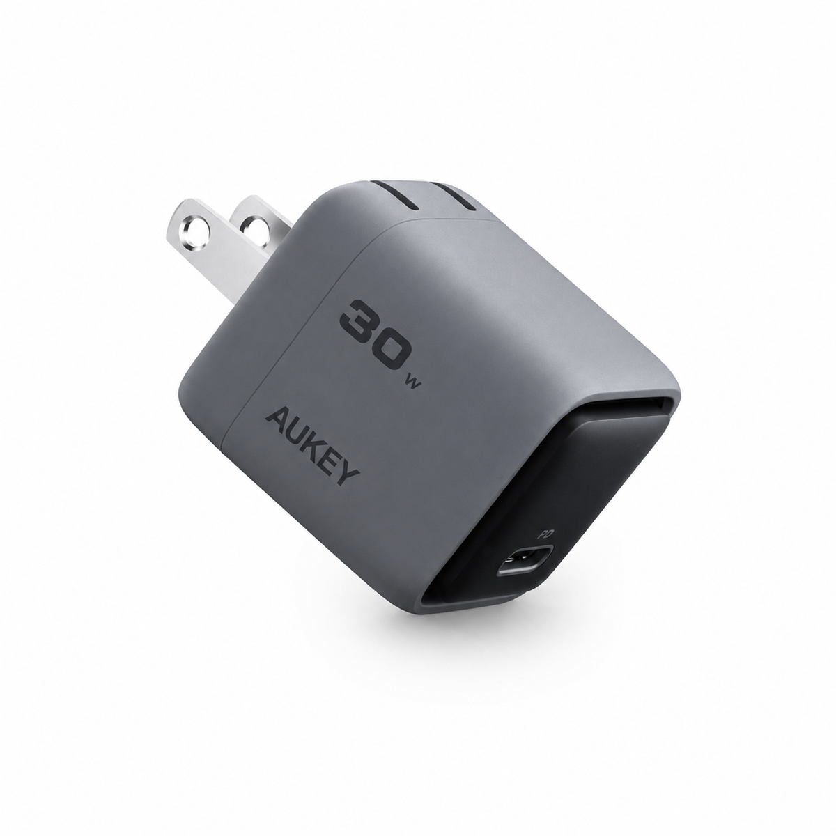 Aukey 30W PD GaN wall charger in grey