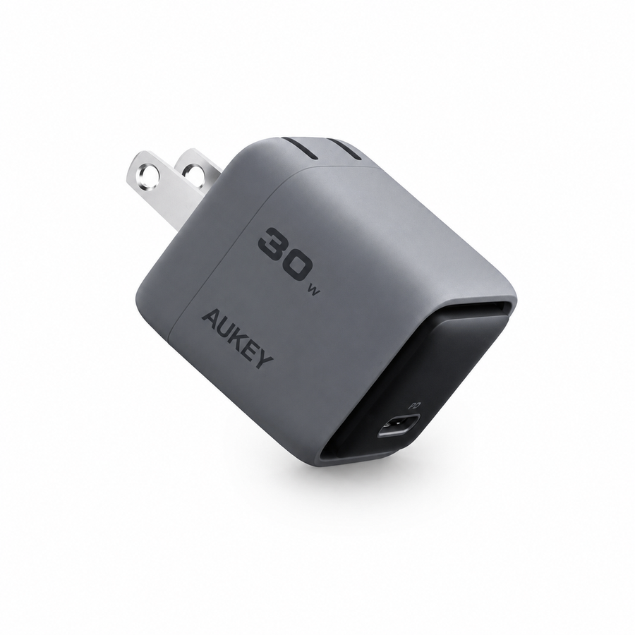 Aukey 30W PD Wall Charger with GaN Technology - PA-C1 - Grey product view 1