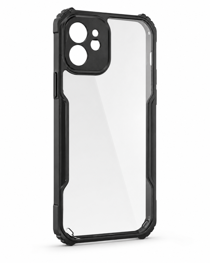 RZANTS iPhone 12 NFC Protective Anti Shock Case Clear - BLACK