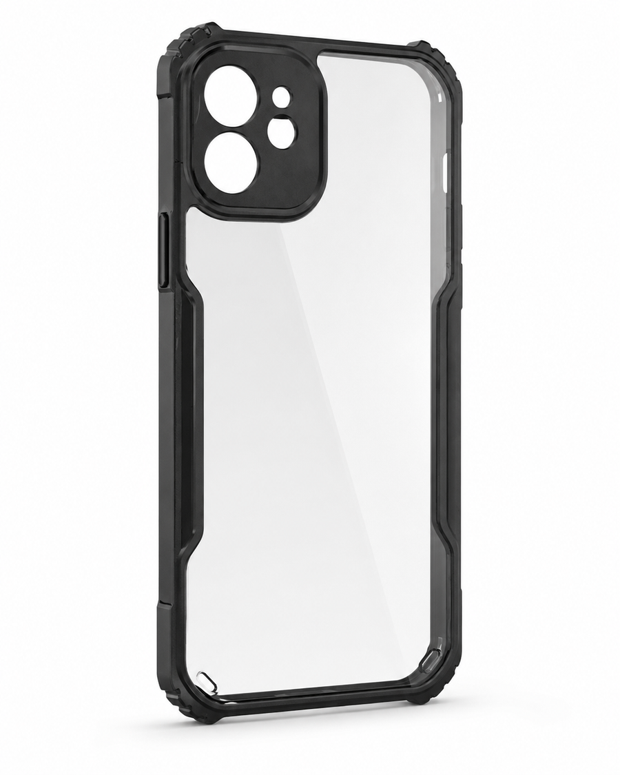 RZANTS iPhone 12 NFC Protective Anti Shock Case Clear - BLACK product view 1