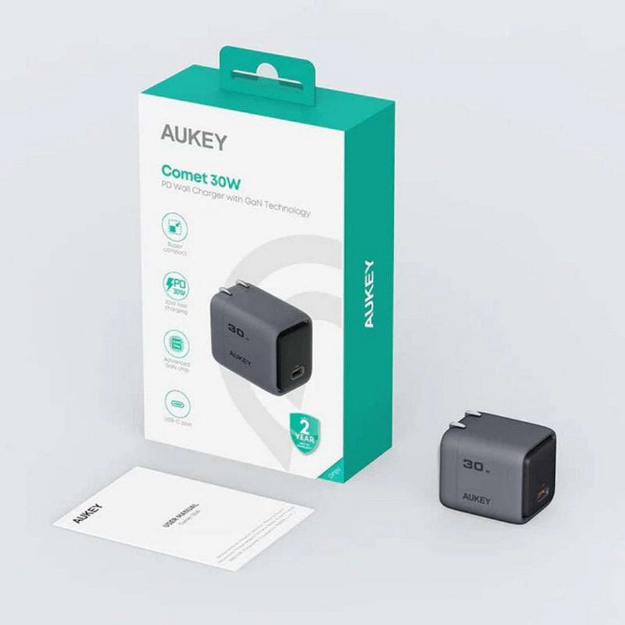Aukey 30W PD Wall Charger with GaN Technology - PA-C1 - Grey product view 3