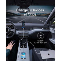 Aukey Pathfinder Mix 3 66W Fast Charging Car Charger - CC-P1