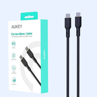 Aukey Circlet Blink 100W Silicone USB-C to USB-C Cable 1.8m - CB-SCC102
